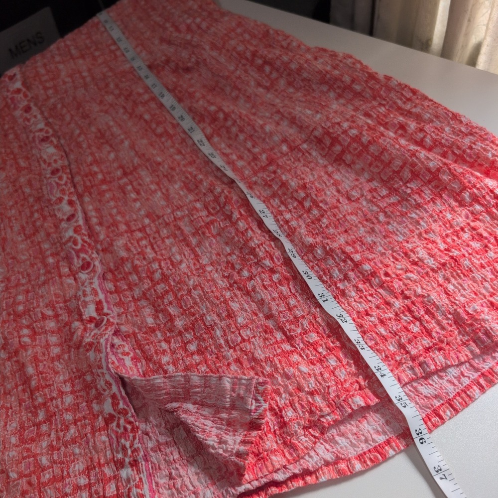 Habitat Clothes to Live In Coral Pink Seersucker Button Front Tunic Dress XXL - Picture 10 of 11